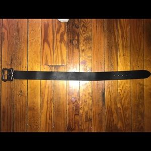 Authentic Italian heavy silver buckle leather belt